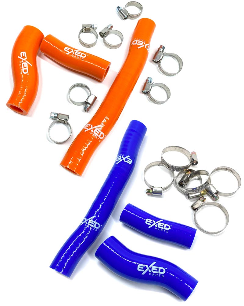 Kit Durites Radiateur Silicone Orange Pour KTM SX/XC/EXC 250 300 (2019-2023) - Renforcé Tissu - Baisse Température