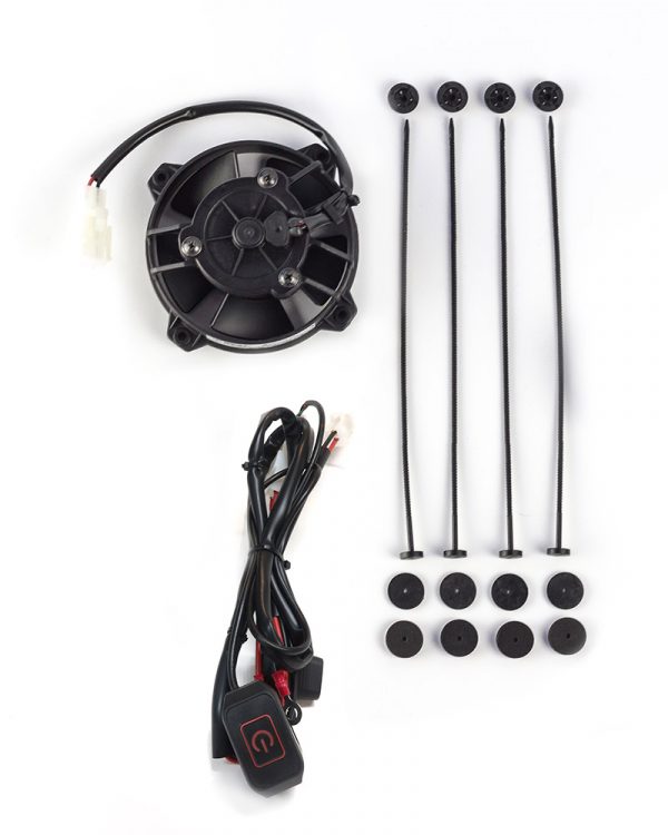 Original SPAL Radiator Cooling Fan and Mounting Kit - Revotec Universal Mounting System and Led ON/OFF Switch - for all 2 and 4 Stroke Dirt Bikes - Perfect fit, Easy to Install -