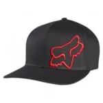 FOX FLEX 45 FLEXFIT HAT [BLK/RD]