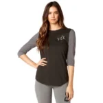 FOX CURRENTLY 3/4 SLVE AIRLINE TOP [BLK VIN]