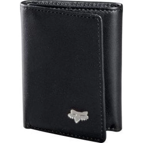 FOX Leather Trifold Wallet [Black]