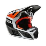 FOX V3 RS DVIDE HELMET, ECE [BLK/WHT/ORG] - Image 2