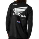 FOX HONDA WING LONG SLEEVE PREMIUM TEE BLK - Image 2