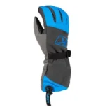 KLIM Powerxross Gauntlet Glove Asphalt - Electric Blue Lemonade