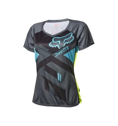FOX WOMENS LYNX SS JERSEY CHARCOAL