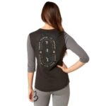 FOX CURRENTLY 3/4 SLVE AIRLINE TOP [BLK VIN] - Image 2